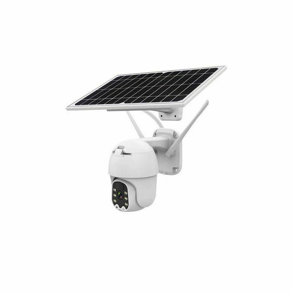 Trade Shop - Telecamera Esterna Full Hd 1080p 5.0mp Ptz Wireless Con Pannello Solare Wifi -