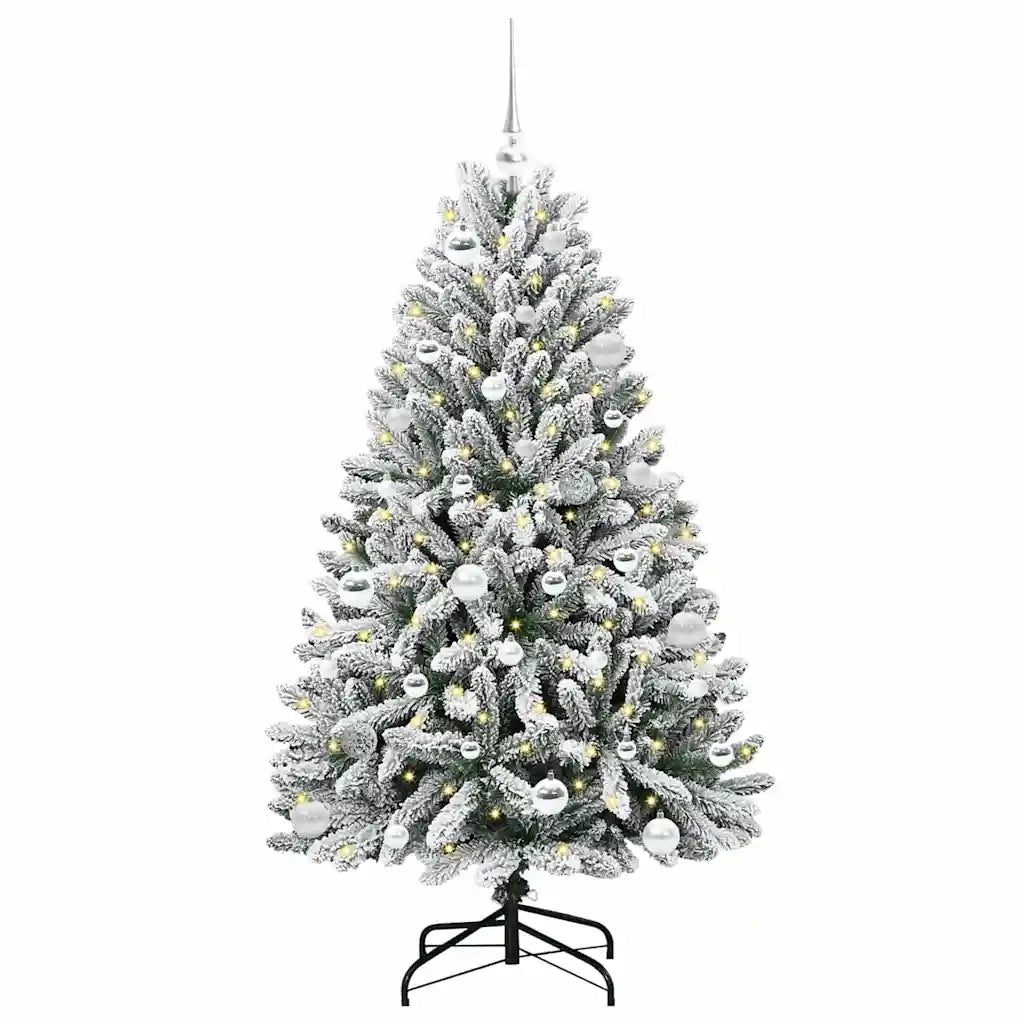 Albero di Natale artificiale con 150 LED Verde e Bianco 150 cm 3395744
