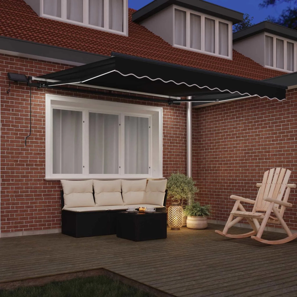 Tenda Retrattile Nero 300 x 250 cm Tessuto 3330038