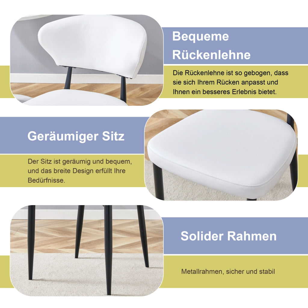 Sedia da pranzo ergonomica minimalista bianca con schienale curvo, dal design confortevole, che apre la strada a una nuova postura di seduta all'inseg