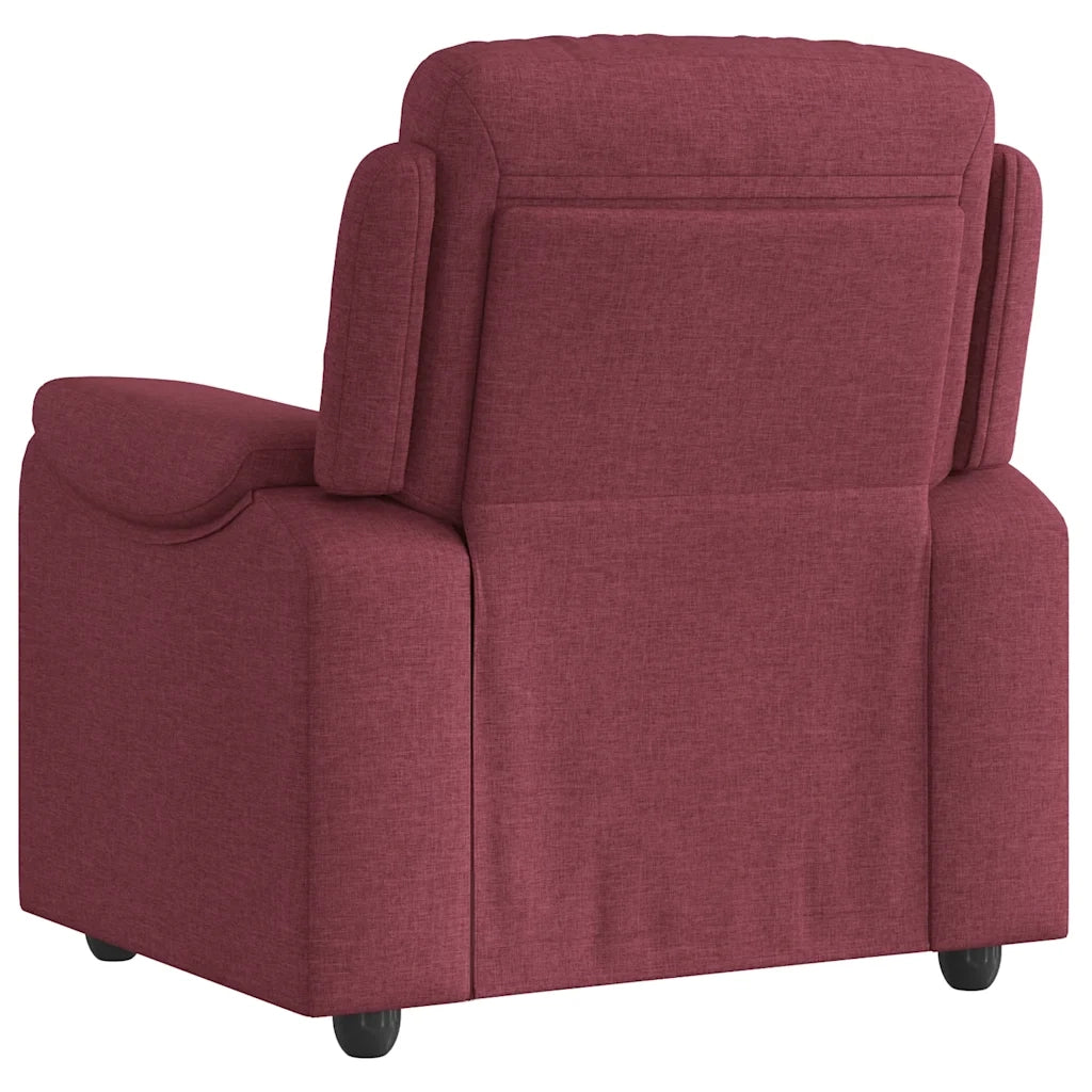 Poltrona | Sedia Relax Reclinabile in Tessuto Rosso Vino