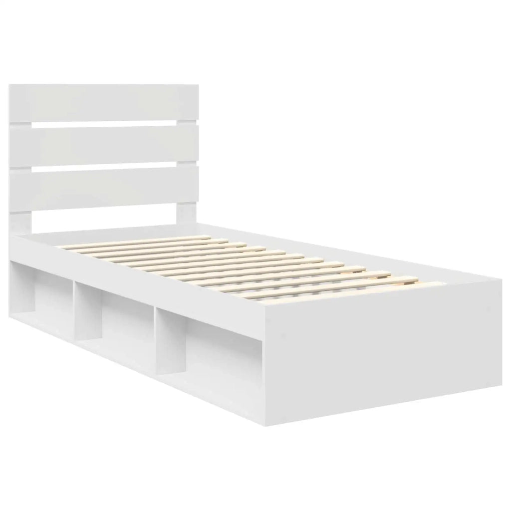 Letto singolo | Letto per adulti | Struttura del letto Bianco 100 x 200 cm Pino massello
