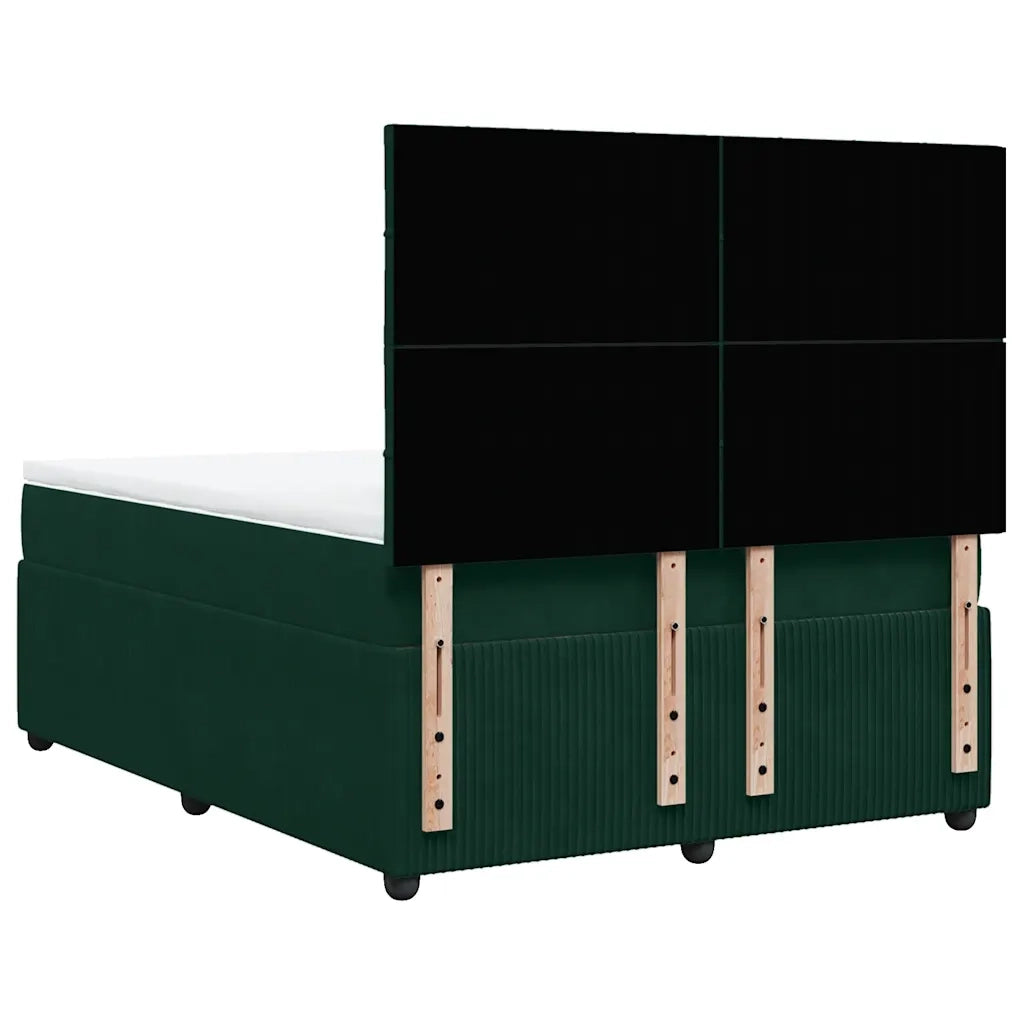 Giroletto a Molle con Materasso Verde Scuro 140x190 cm Velluto 3292337