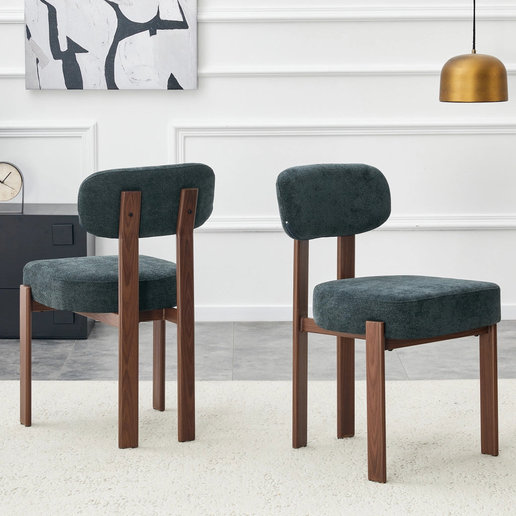 Set 2 Sedie da Pranzo Imbottite ¨C Xylo ¨C Tessuto Lino, Schienale Curvo, Stile Moderno