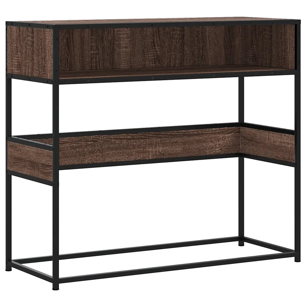 Tavolo Consolle Rovere Marrone 90x35x80 cm Legno Multistrato 849173
