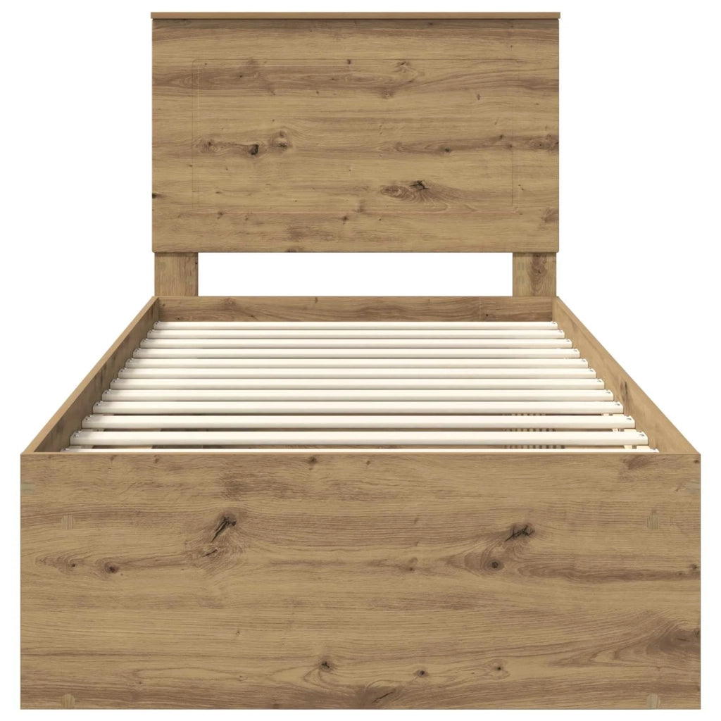 Struttura del letto con testiera Rovere Artigianale 75 x 190 cm 3409425