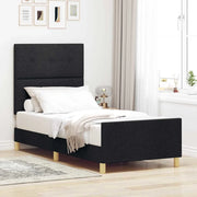 Struttura del letto con testiera Nero 100 x 200 cm Tessuto