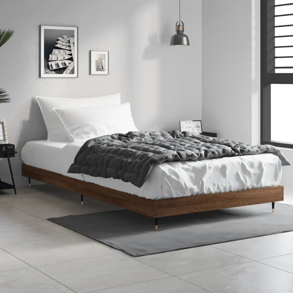Giroletto senza Materasso-Struttura Letto Rovere Marrone 100x200 cm Truciolato 964234