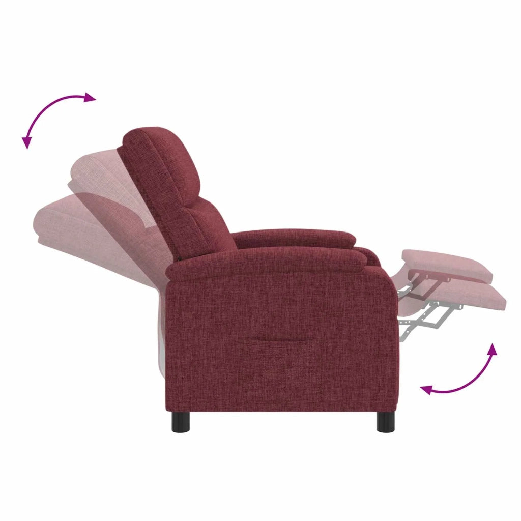 Divano Sedia-Poltrona Massaggiante Rosso Vino Tessuto 396380