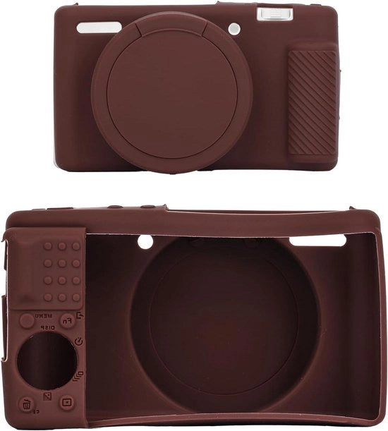 Cameratas per fotocamera digitale, copertura con visore protettivo, resistente ai graffi - colore caffè
