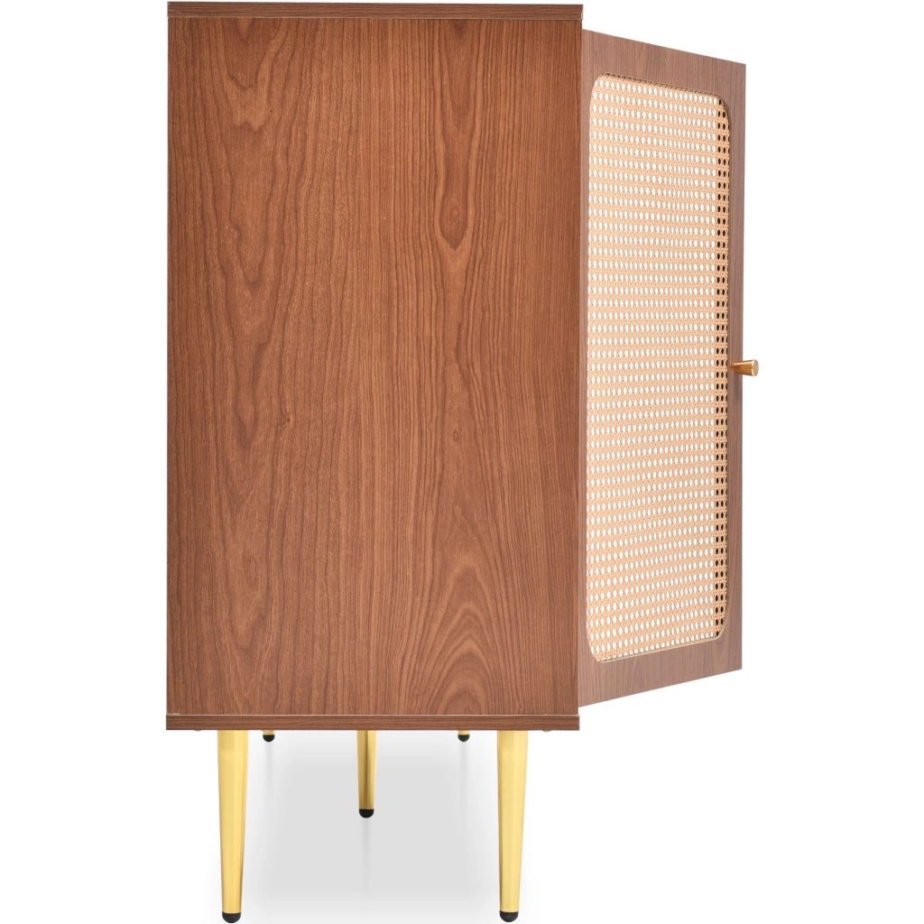 CREDENZA 2 ante e 3 cassetti 150x40x90 cm Noce