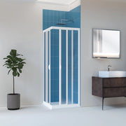 Box doccia scorrevole acrilico e pvc bianco h.190cm due lati Refote Lucy 90x90 cm