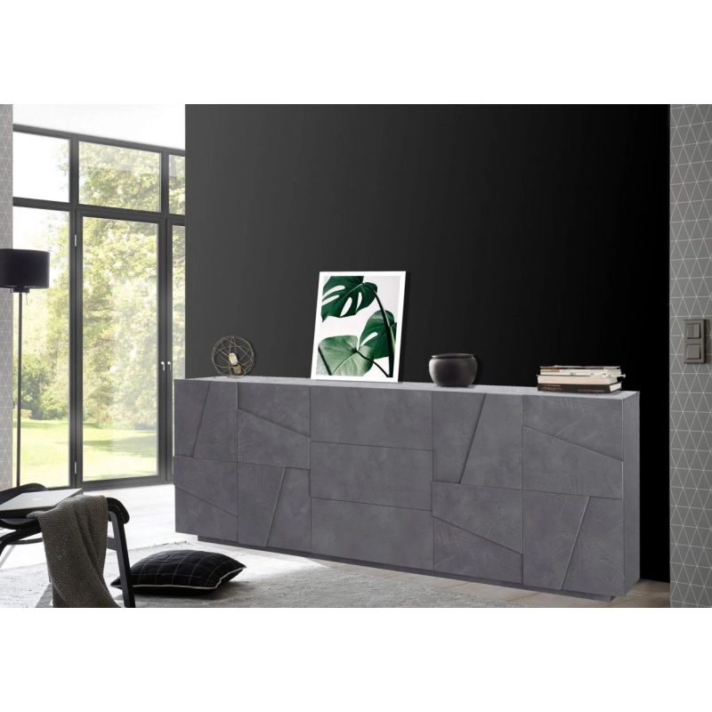 Credenza Ping 220 – 4 ante/3 cassetti – Ardesia