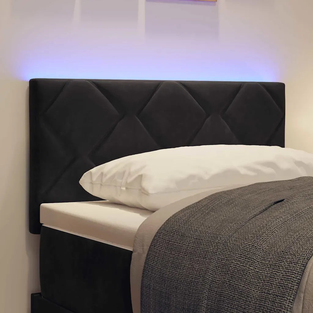 Testiera | Testata LED Nero 80 cm Velluto