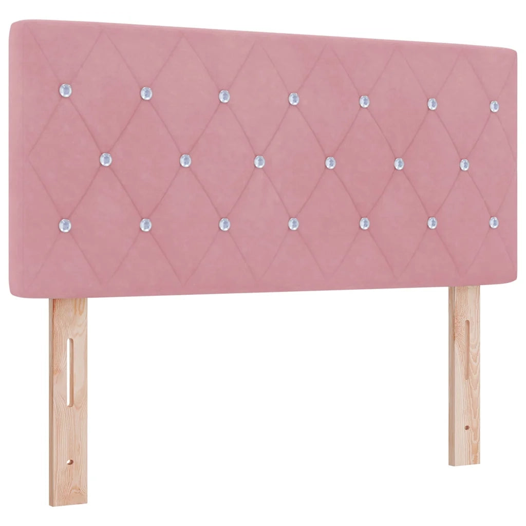 Letto a molle con materasso Rosa 200 x 100 cm Poliestere