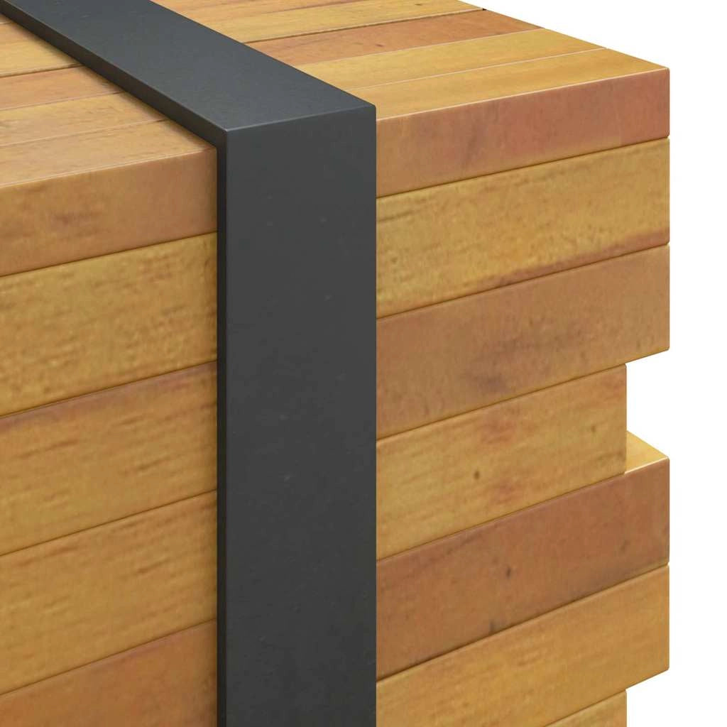 Mobile porta TV rettangolare moderno con ruote 110 x 30 x 30 cm in legno di teak marrone 02_0056684
