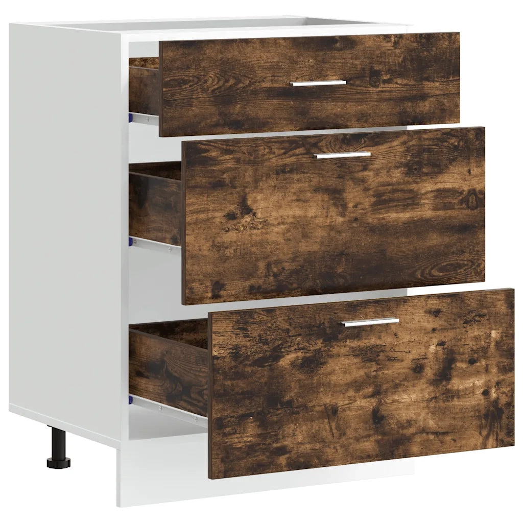 Base da Cucina “Lyon” Rovere Fumo in Legno Multistrato 854254