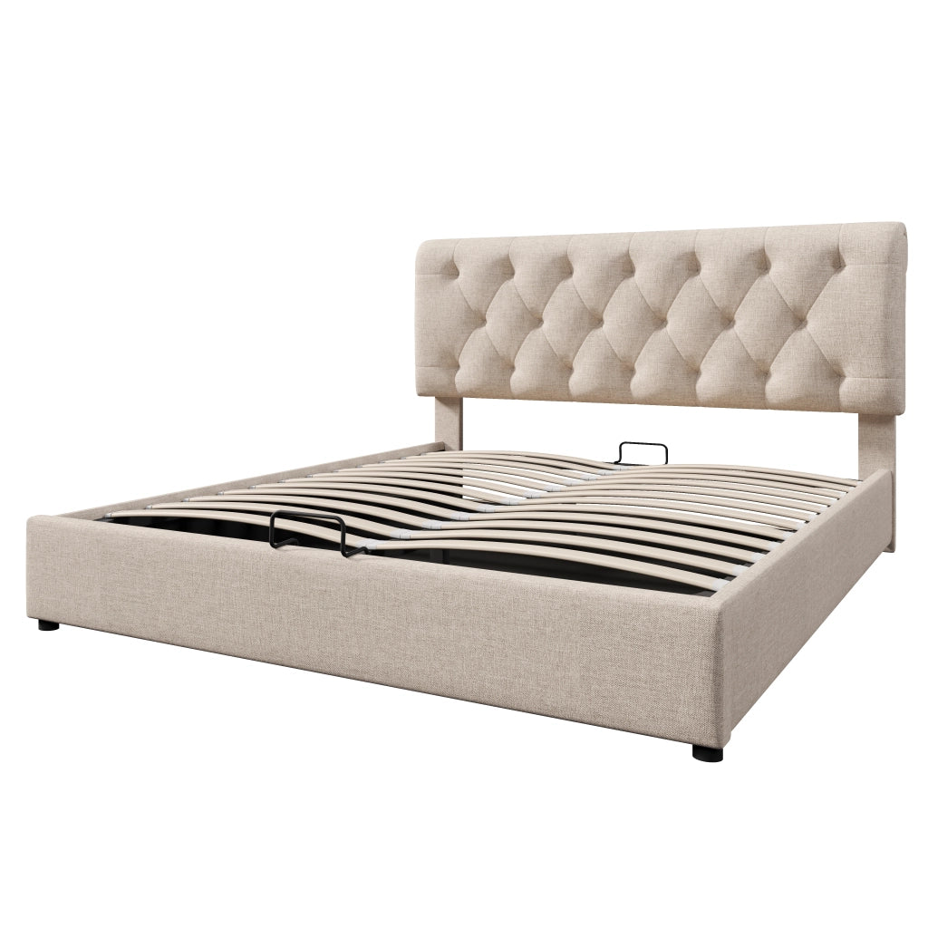 letto imbottito lino naturale 160 x 200 cm