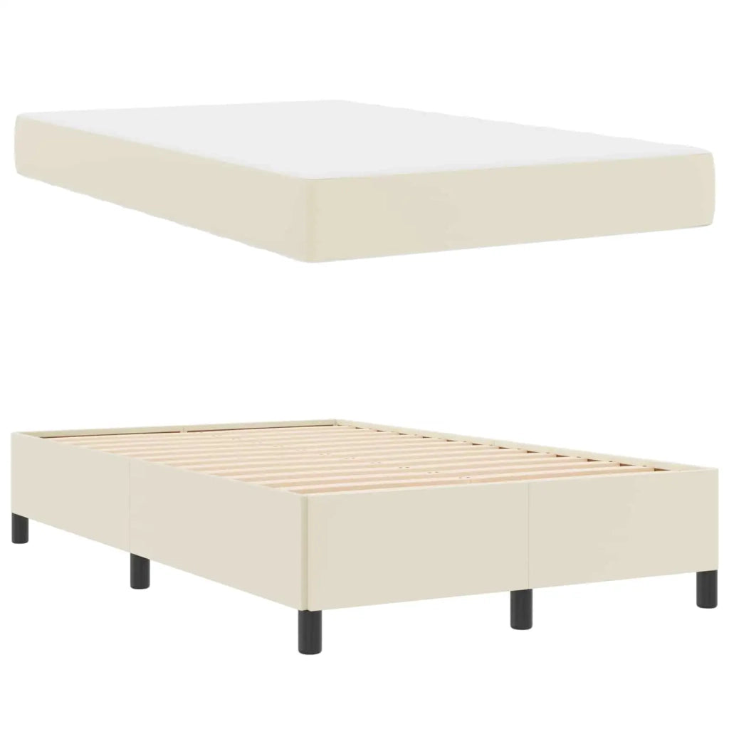 Struttura del letto con materasso-Giroletto Crema 120 x 200 cm Tessuto 291838