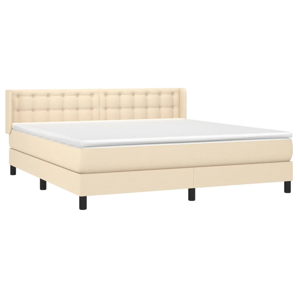 Giroletto a Molle con Materasso Crema 180x200 cm in Tessuto 3130054