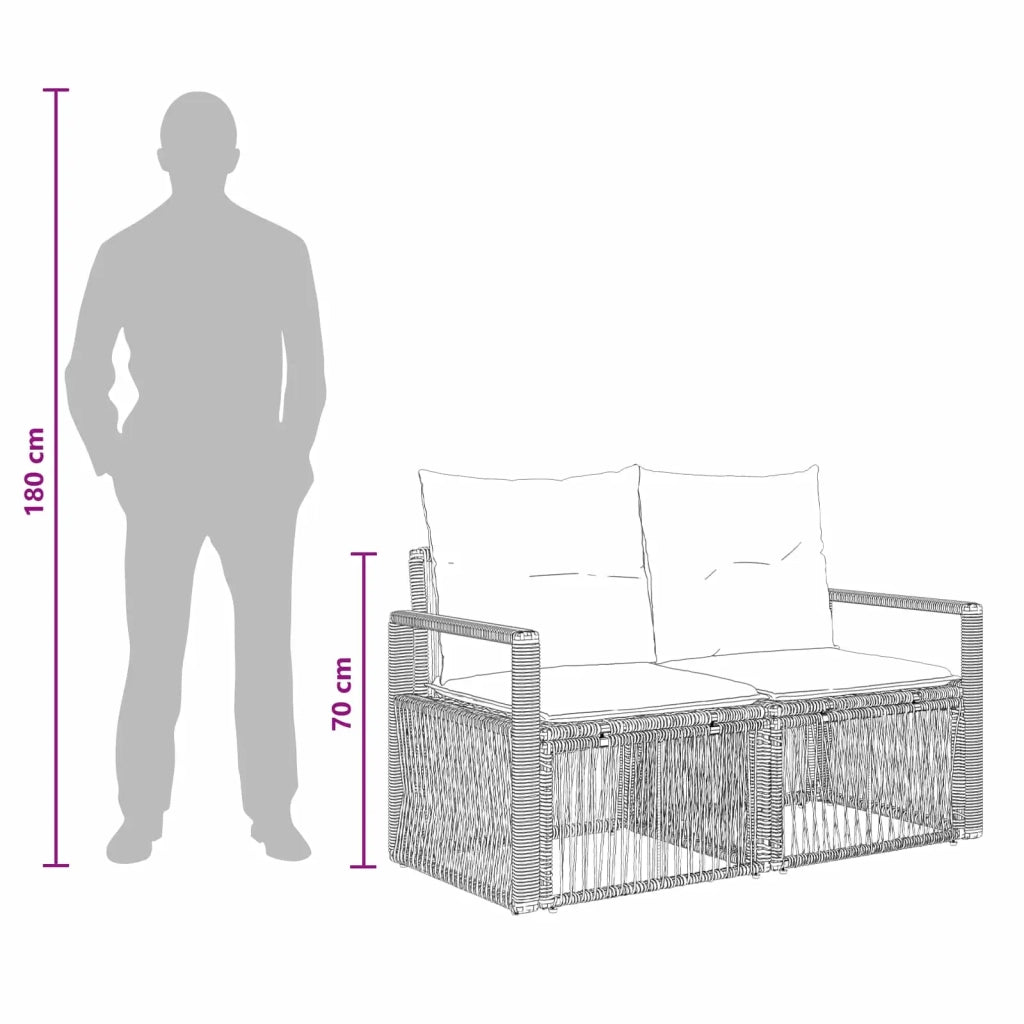 Set Divano da Giardino 7 pz Grigio polyrattan 3435644