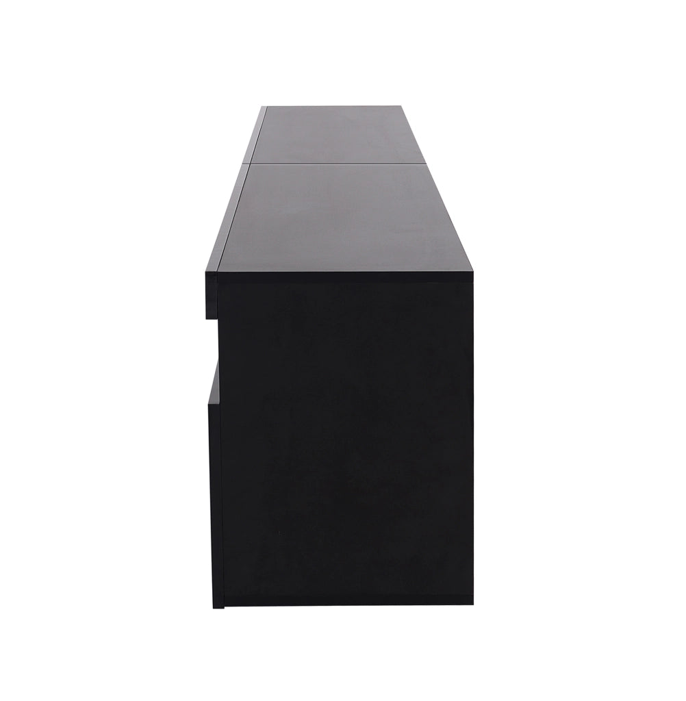 MOBILE TV 180x35x48 cm MDF Nero con LED e 3 ante