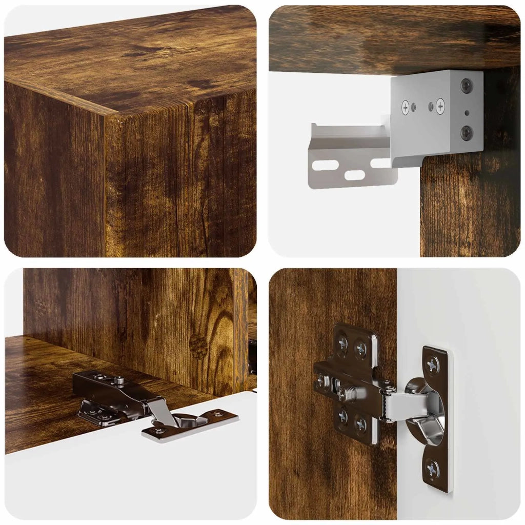 Set mobile TV 4 pz | Armadietto TV | Mobile Porta TV Rovere fum¨¦ Legno multistrato