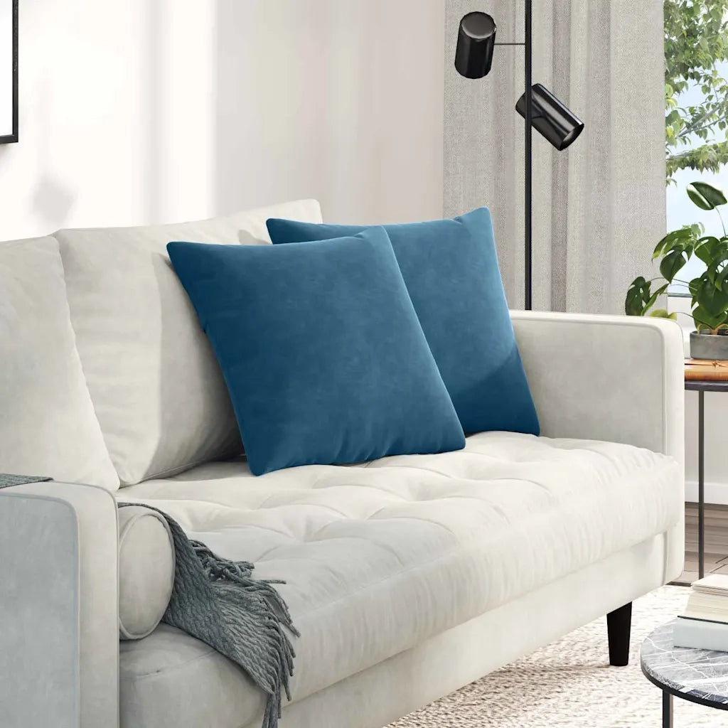 Cuscini da Divano 2 pcs Blu 45 x 45 cm Tessuto in Cords 42013927