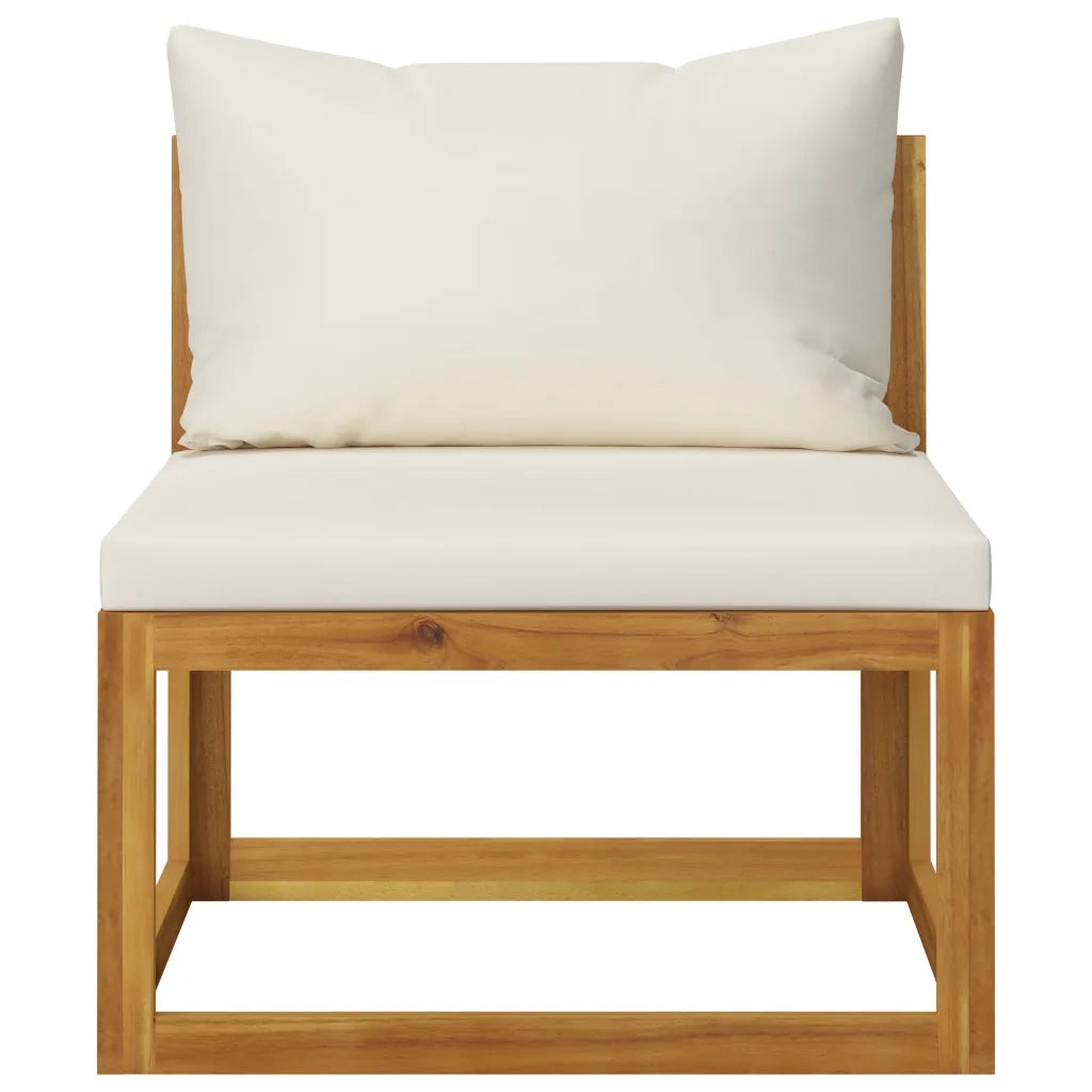 Set Divani da Giardino 4 pz con Cuscini Crema Massello Acacia 3057658