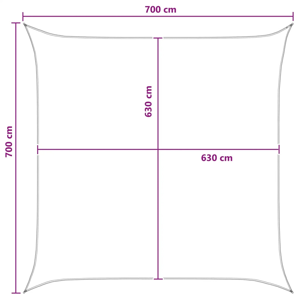 Telo Ombra-Vela Ombreggiante-Parasole a Vela Grigio chiaro e bianco 7 x 7 m HDPE