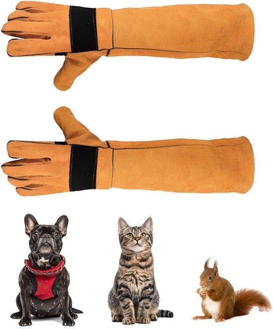 Manopole per gatti resistenti al morso - Manopole protettive - Manopole in pelle per lavoro - Manopole robuste per animali - Resistenti a graffi e abrasioni - Comfortevole forma aderente