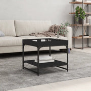 Tavolino da Salotto-Tavolino da soggiorno-Tavolo Nero 49,5x49,5x45 cm in Legno Multistrato
