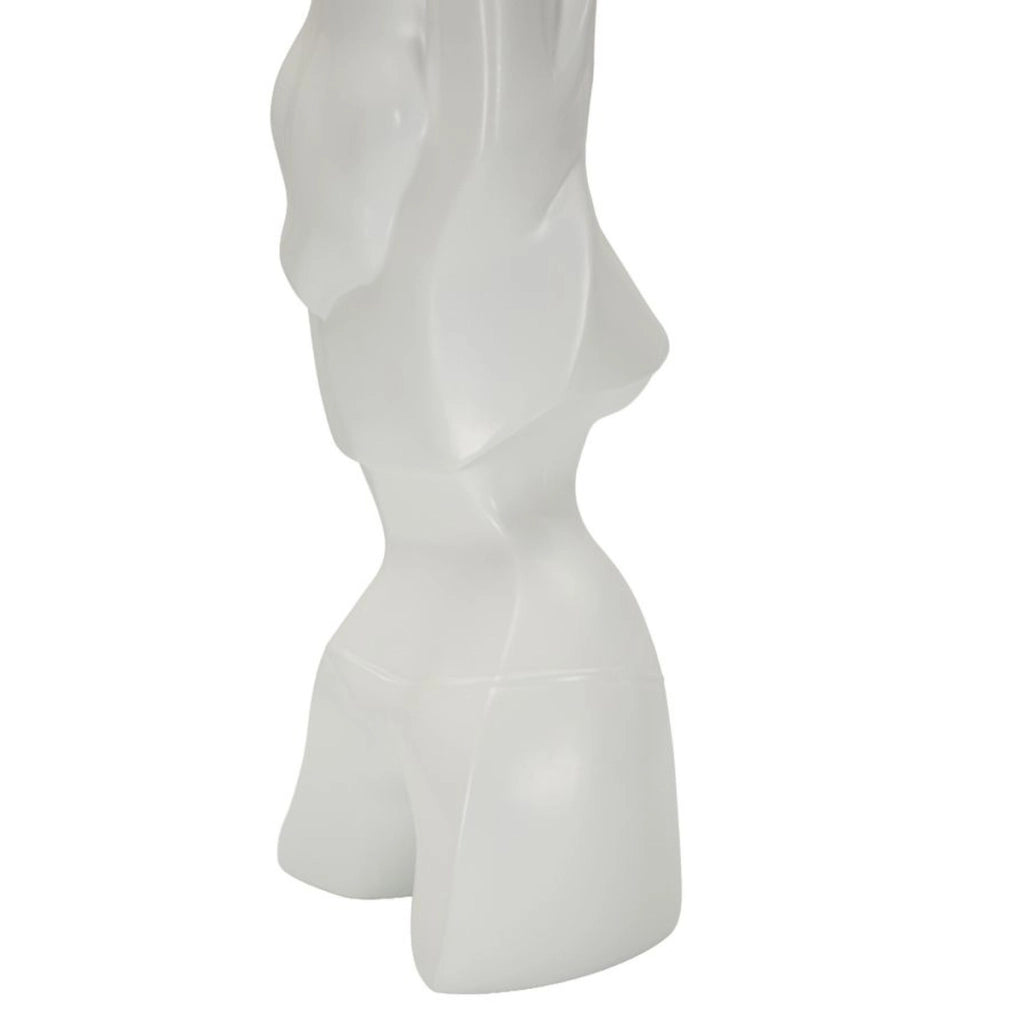 Scultura Astratta Figura Femminile in Poliresina Bianco Opaco