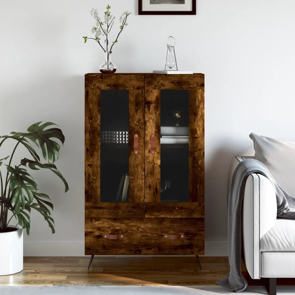 Credenza | Madia | Buffet da pranzo | Armadio da pranzo Rovere Fumo 69,5x31x115 cm in Legno Multistrato
