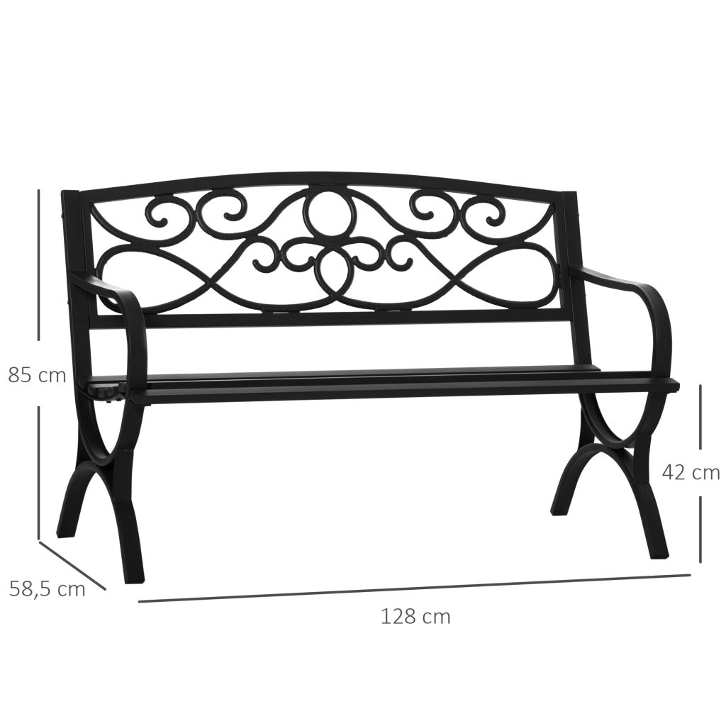Panchina da Giardino 2 Posti Vintage ¨C Minimal ¨C Ferro Nero