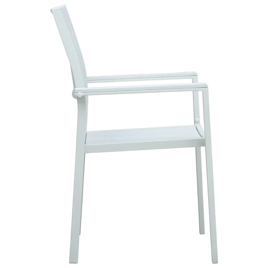 Set Mobili da Pranzo da Giardino 7 pz Bianco e Nero 3099279