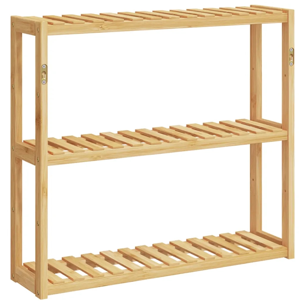 Mensola da Bagno 3 Ripiani Montaggio a Parete 60x15x54cm Bamb¨´ CFW1438555