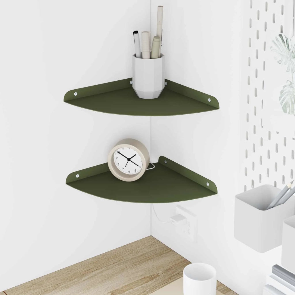 Mensola sospesa 2 pcs Verde oliva 24 x 24 x 2 cm 8004106