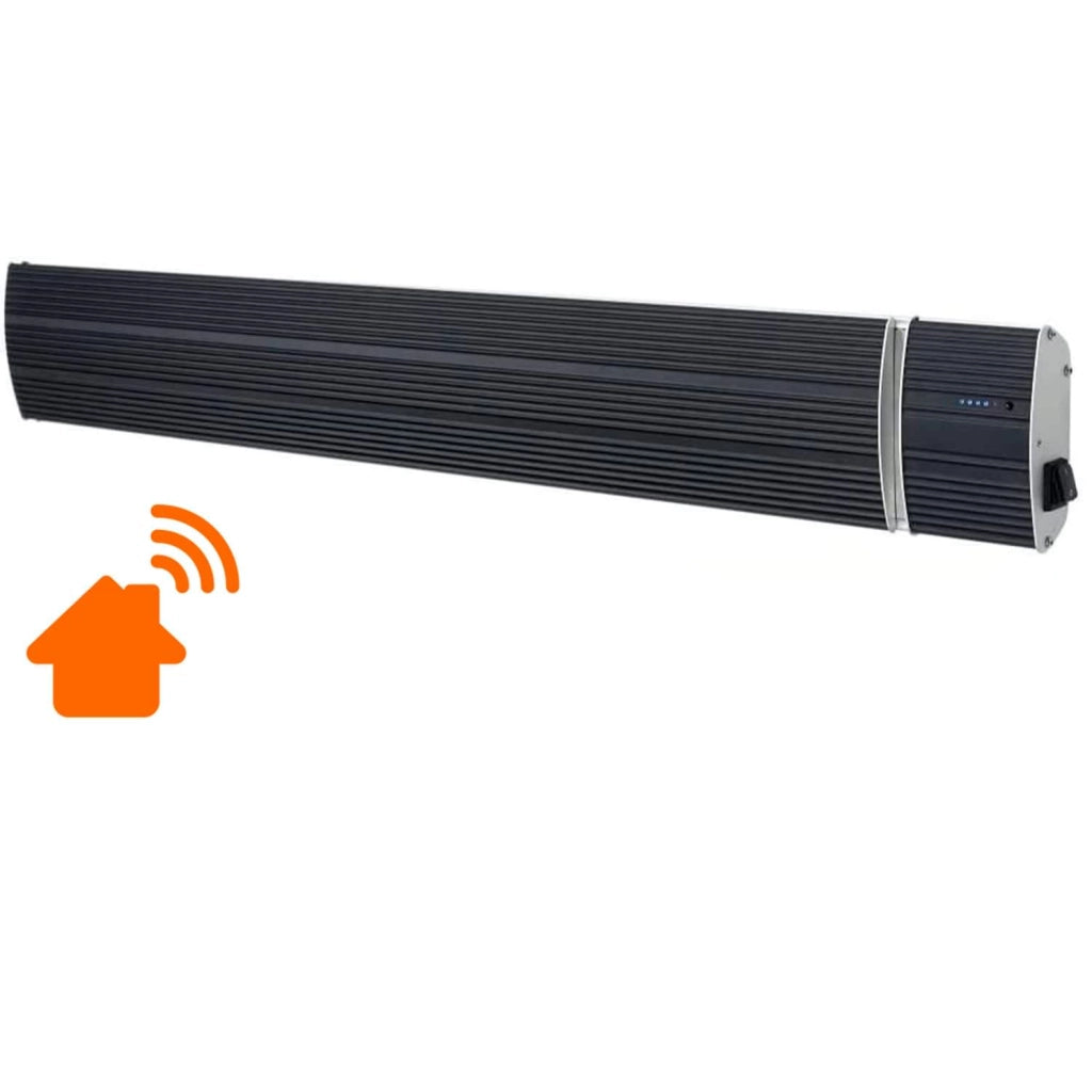 Sined Calore Nero 1500 Wifi Pannello Radiante Wifi Infrarossi In Ceramica Da 1500w Nero Nessuna Emissione Di Luce Elemento Riscaldante In Alluminio Estruso Rivestimento Ceramico Telecomando Ip65