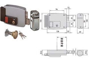 ELETTROSERRATURA PER PORTE LEGNO CON PULSANTE INTERNO 2 MANDATE 11670  mm.80 SX (11670802)    CISA