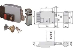 ELETTROSERRATURA PER PORTE LEGNO CON PULSANTE INTERNO 2 MANDATE 11670  mm.80 SX (11670802)    CISA