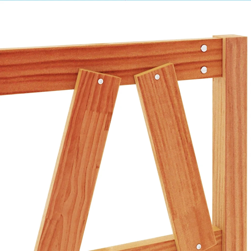 Testiera-Testata-Testiera Decorativa Marrone Cera 135 cm in Legno Massello di Pino 561837