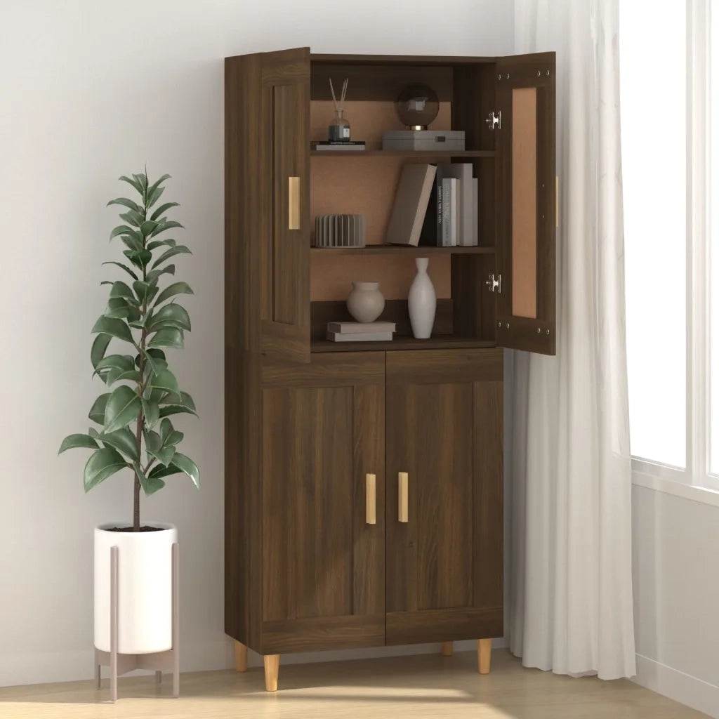 Credenza-Buffet-Armadio da cucina Rovere Marrone 69,5x34x90 cm in Legno Multistrato 235074
