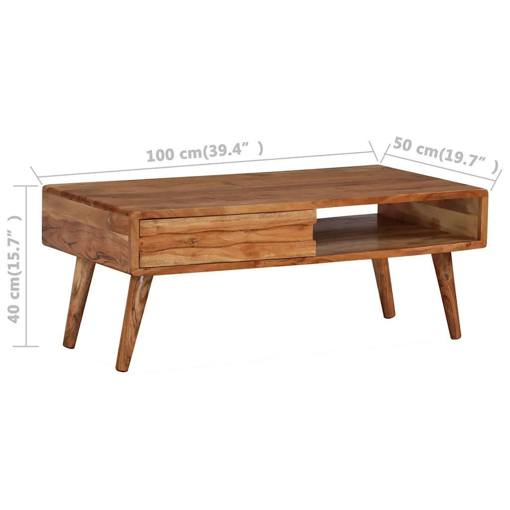 Tavolino da Caffè Massello con Cassetto Intagliato 100x50x40 cm 244974