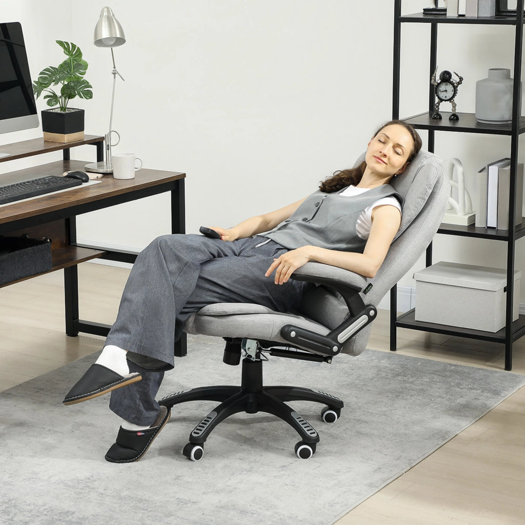 Sedia da ufficio ergonomica con massaggio e riscaldamento ¨C Xylo ¨C schienale reclinabile grigio