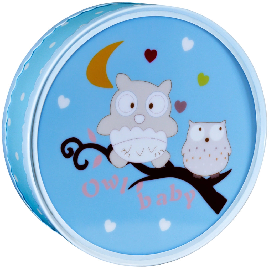 Applique bimbi tonda DIDI gufo con cuori blu 2xE14 Polux