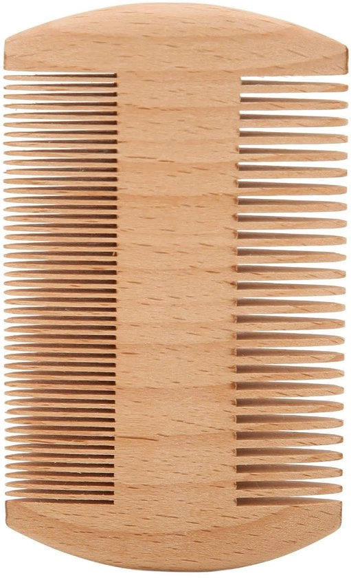 Strumento di stile professionale a doppia faccia - Kam per barba in legno - Dimensioni: 10 x 6 cm