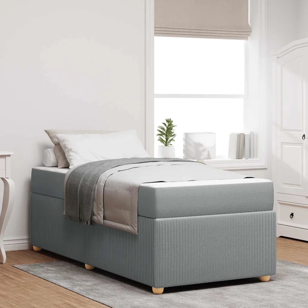 Struttura del letto Grigio chiaro 90 x 190 cm Tessuto