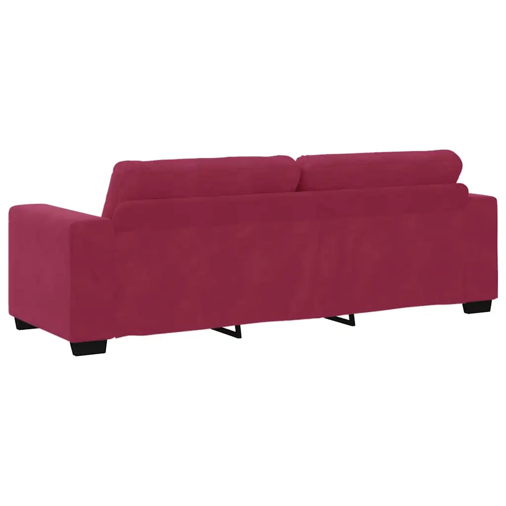 Set di divani 3 pcs Rosso Vento 221 x 80 x 80 cm Velluto 3324643