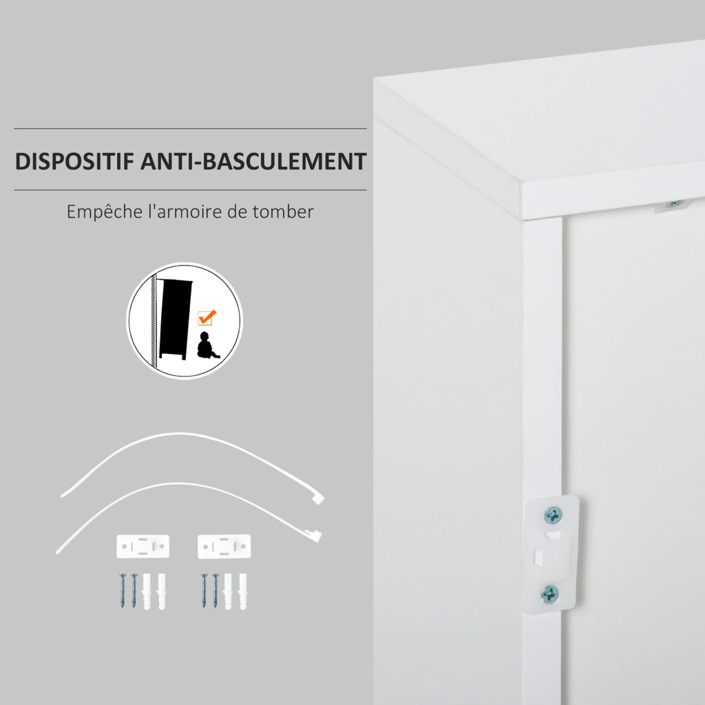 Armadio con ante e cassetti ¨C zephmum ¨C bianco 79x36x74